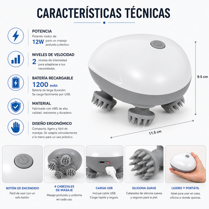 Masajeador Eléctrico Portátil de Percusión – Alivio Muscular