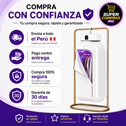Secadora de Ropa Portátil Eléctrica – Secado Rápido, Compacta e Ideal para Invierno