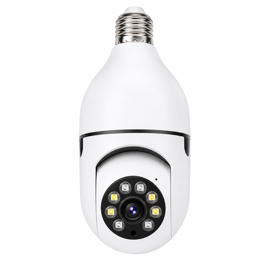 Foco Cámara WiFi 360° HD con Visión Nocturna